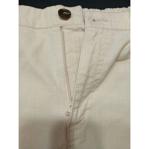IB Diffusion Capris Cropped Pants Size 12 Cream Patch Pockets Cotton Blend - Picture 5 of 11